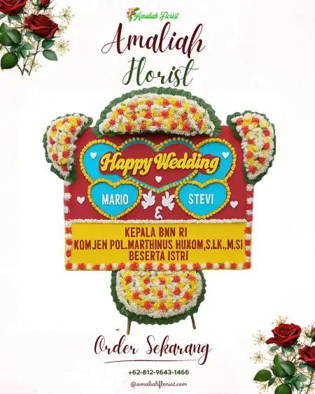 Papan Bunga Pernikahan Berbek